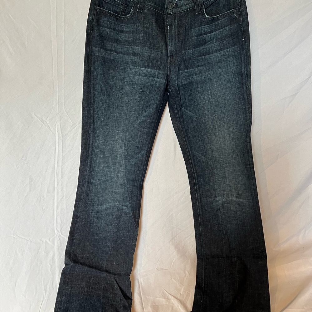 7 For All Mankind Dark Blue High Waist Bootcut Jeans